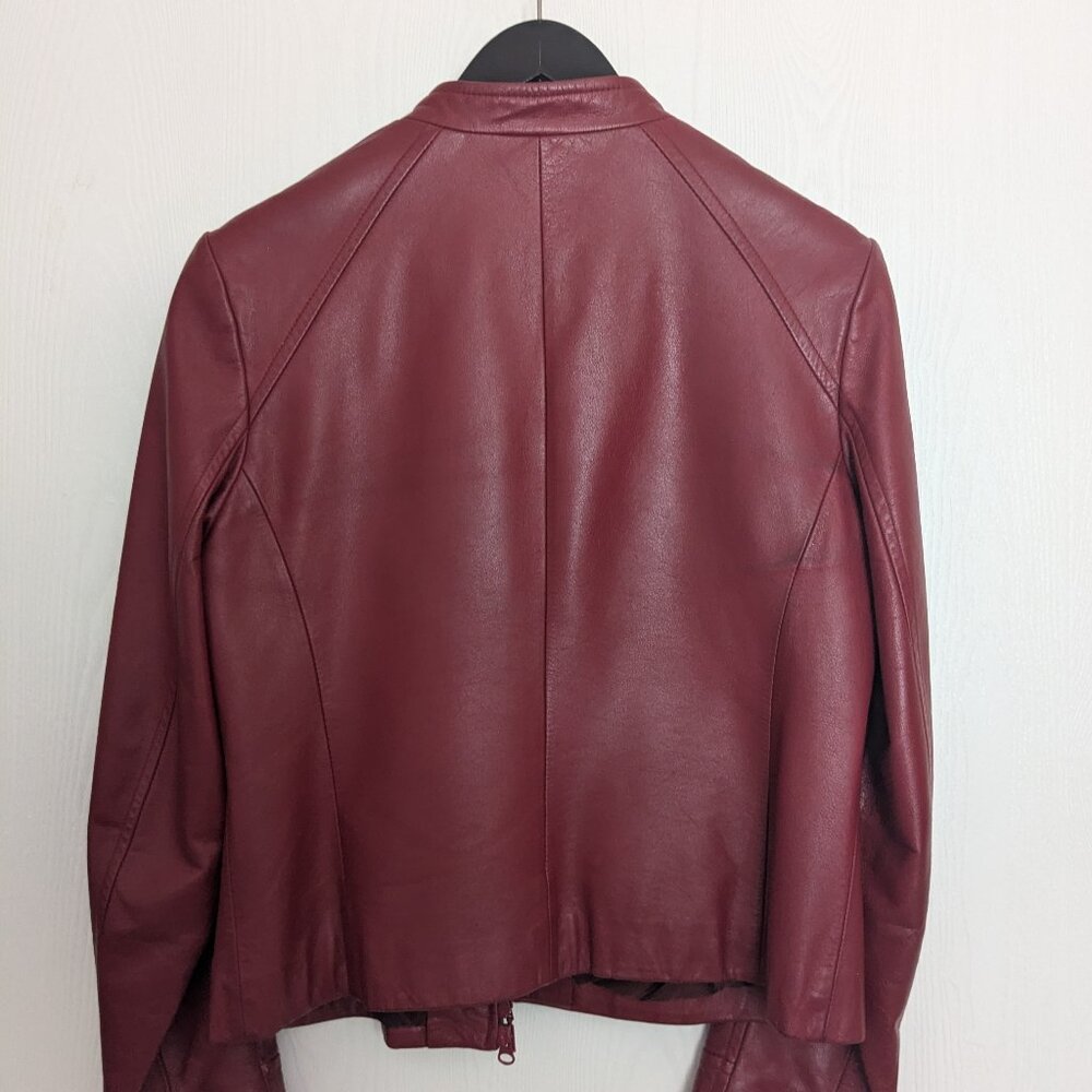 Danier Red Leather Moto Jacket